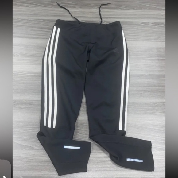 adidas Pants - Adidas 3 Stripe Energy Running Climalite Compression Tights Black Size Small